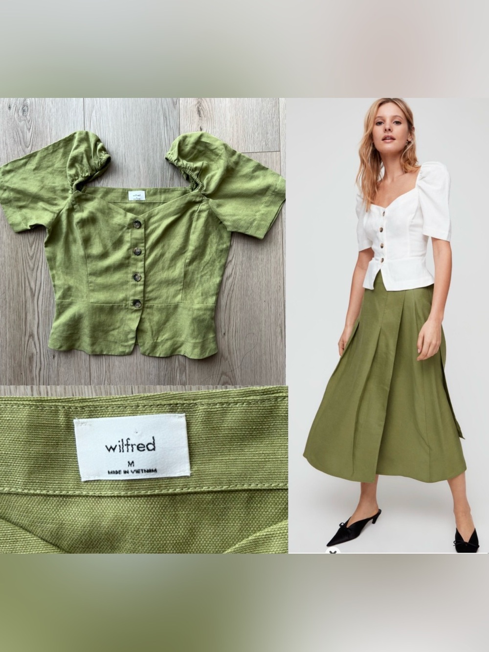 Wilfred Janine Button Front Blouse  Sz M